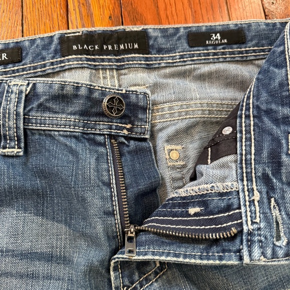 Y2K Affliction Black Premium Cooper Cut Vintage Denim Jeans - Picture 7 of 16